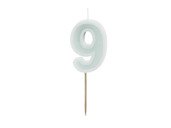 Grote foto birthday candle number 9 light mint 6 cm verzamelen overige verzamelingen