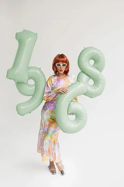 Grote foto foil balloon number 1 72cm green verzamelen overige verzamelingen