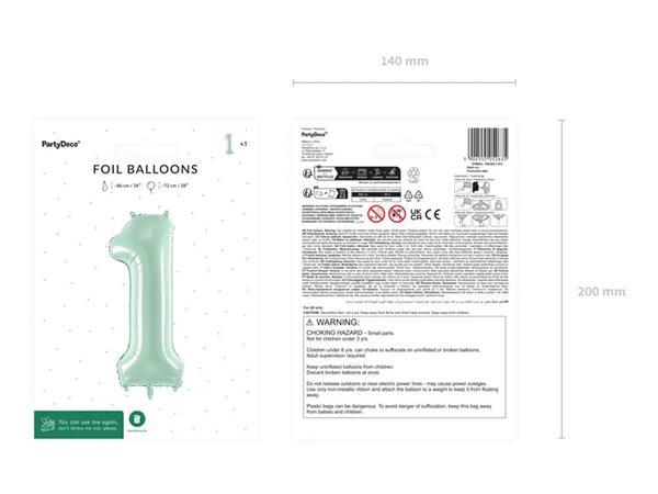 Grote foto foil balloon number 1 72cm green verzamelen overige verzamelingen