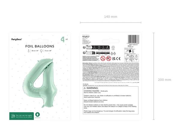 Grote foto foil balloon number 4 72cm green verzamelen overige verzamelingen