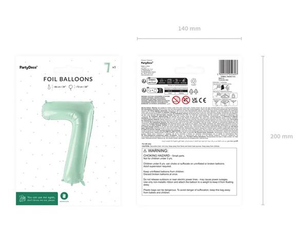 Grote foto foil balloon number 7 72cm green verzamelen overige verzamelingen