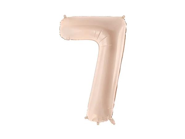 Grote foto foil balloon number 7 72cm dark beige verzamelen overige verzamelingen