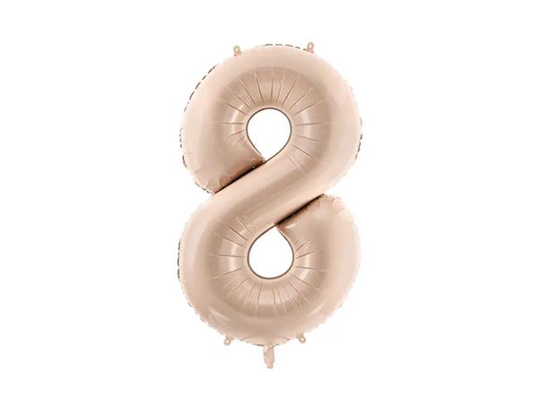 Grote foto foil balloon number 8 72cm dark beige verzamelen overige verzamelingen