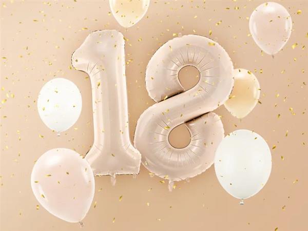 Grote foto foil balloon number 8 72cm dark beige verzamelen overige verzamelingen
