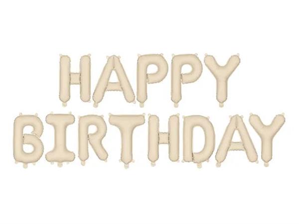 Grote foto foil balloon happy birthday 340x35cm beige verzamelen overige verzamelingen