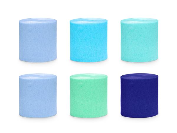 Grote foto crepe 5cm 10m set van 6 stuks mix blauw groen verzamelen overige verzamelingen