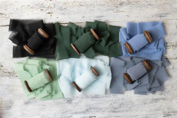 Grote foto chiffon ribbon sage 40mm 10m verzamelen overige verzamelingen