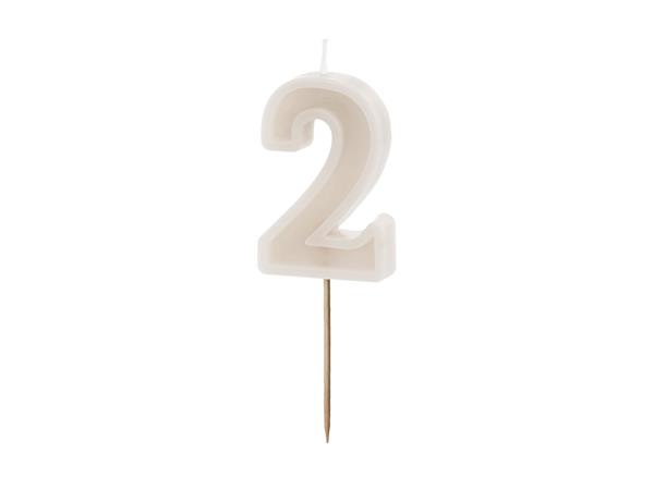 Grote foto verjaardagskaars nummer 2 beige verzamelen overige verzamelingen