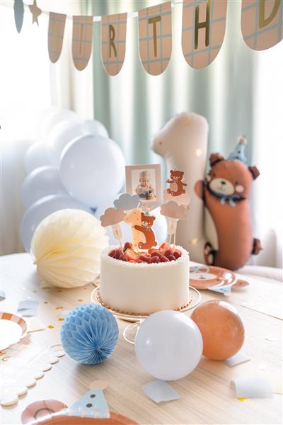 Grote foto birthday candle number 1 with teddy bear mix 7 cm verzamelen overige verzamelingen