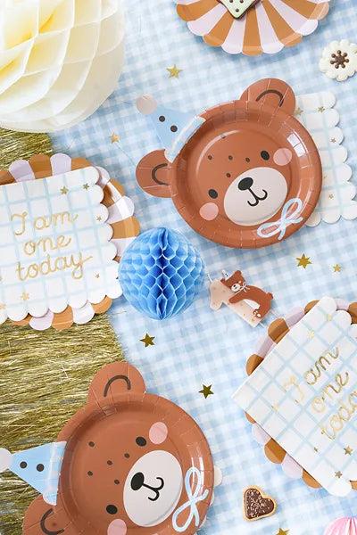 Grote foto birthday candle number 1 with teddy bear mix 7 cm verzamelen overige verzamelingen