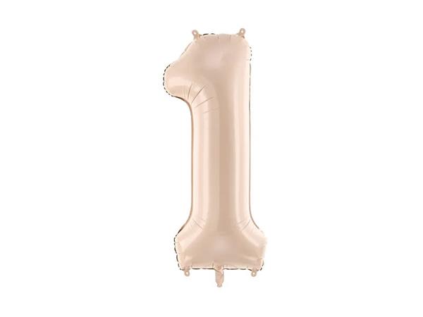 Grote foto foil balloon number 1 72cm dark beige verzamelen overige verzamelingen