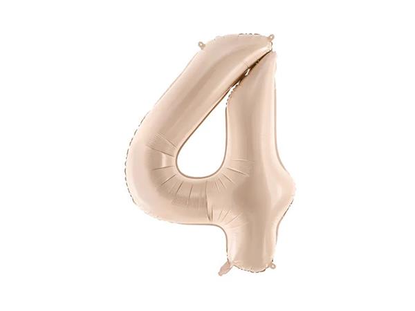 Grote foto foil balloon number 4 72cm dark beige verzamelen overige verzamelingen