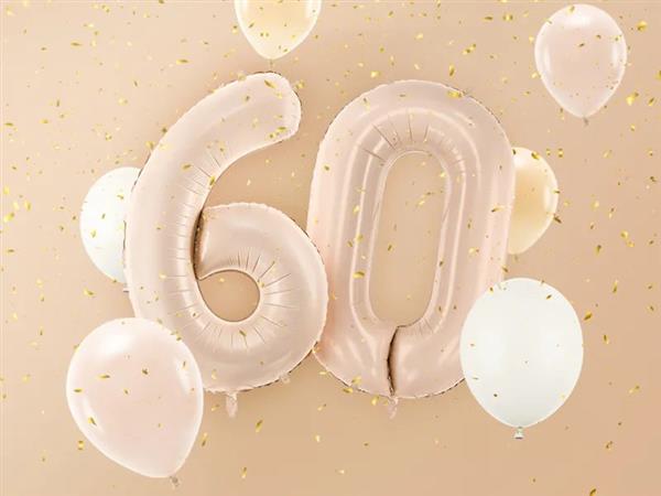 Grote foto foil balloon number 6 72cm dark beige verzamelen overige verzamelingen