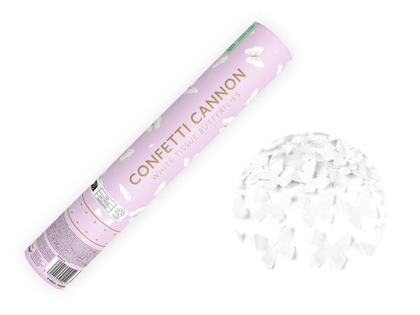 Grote foto confetti kanon met vlinders wit 28cm verzamelen overige verzamelingen
