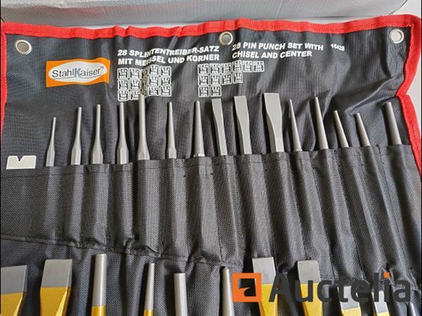 Grote foto ongebruikt stahlkaiser 16 en 12 delige beitelset carbon staal doe het zelf en verbouw gereedschappen en machines