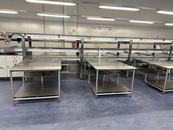 Grote foto martin stolze combi conveyor productie en inpaklijn met 11 marco werktafels met weegschaal agrarisch tuinbouw