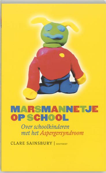 Grote foto marsmannetje op school boeken gezondheid en voeding