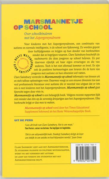 Grote foto marsmannetje op school boeken gezondheid en voeding