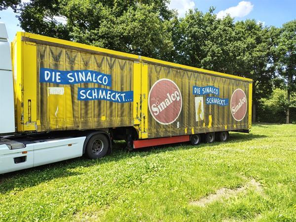 Grote foto semi dieplader met huif 3 asser aluminium vloer 2005 doe het zelf en verbouw opleggers