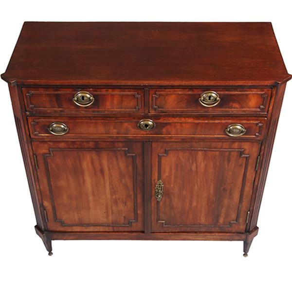 Grote foto hollandse louis seize penantkast ca 1790 met drie laden en twee deuren no.301850 antiek en kunst stoelen en banken