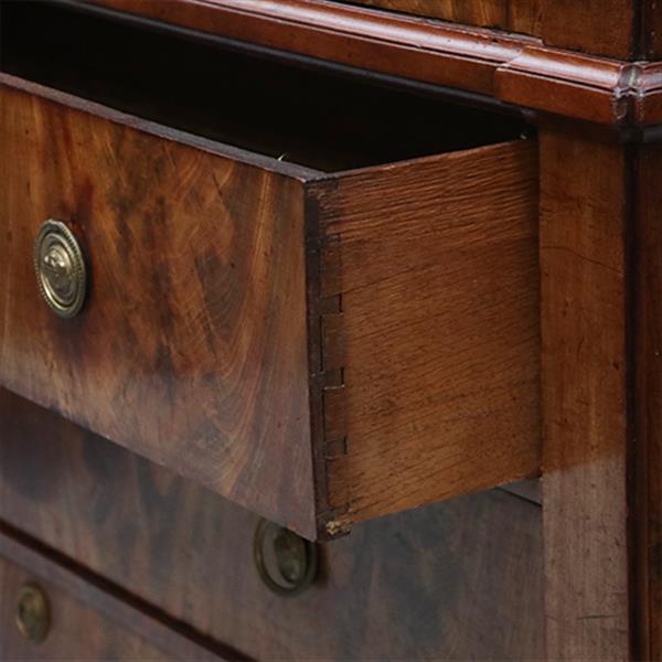 Grote foto strak ingetogen haags kabinet ca 1825 in chic bloemmahonie no.301855 antiek en kunst stoelen en banken