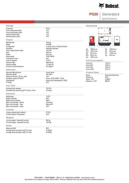 Grote foto bobcat mobiele generator pg20 doe het zelf en verbouw aggregaten