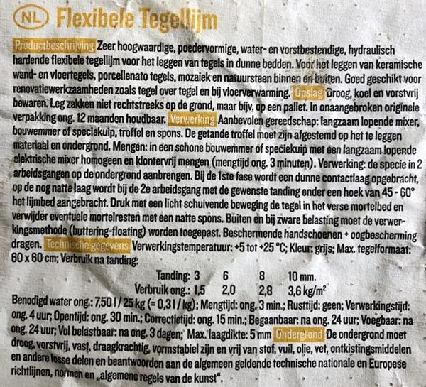 Grote foto tegellijm akkit 402. 18 kg. doe het zelf en verbouw vloerdelen en plavuizen