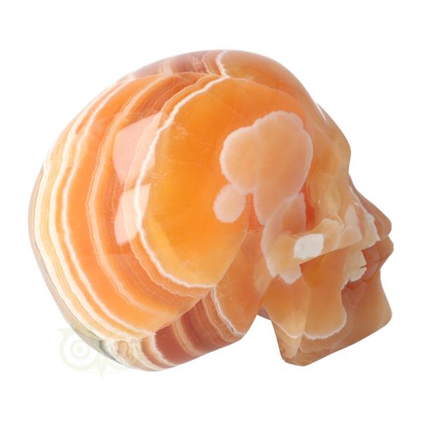 Grote foto oranje calciet schedel 2769 gram verzamelen overige verzamelingen