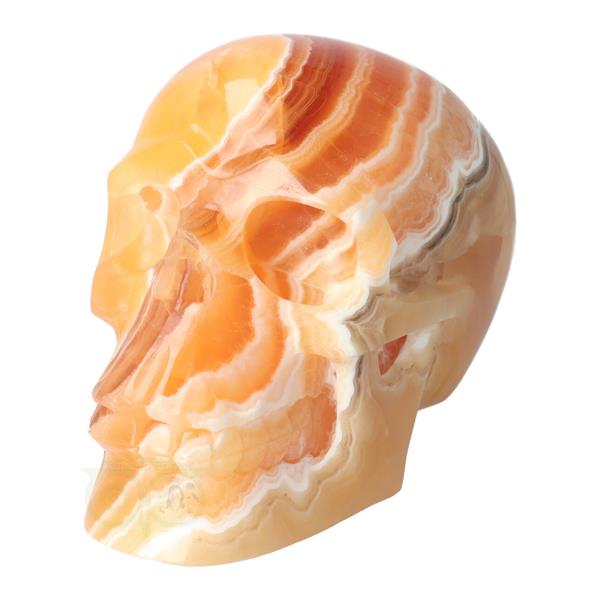 Grote foto oranje calciet schedel 2769 gram verzamelen overige verzamelingen