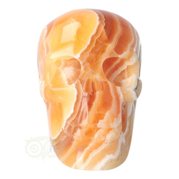 Grote foto oranje calciet schedel 2769 gram verzamelen overige verzamelingen