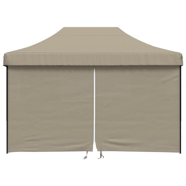 Grote foto vidaxl partytent inklapbaar pop up met 4 zijwanden taupe tuin en terras overige tuin en terras