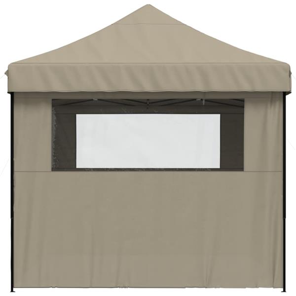 Grote foto vidaxl partytent inklapbaar pop up met 4 zijwanden taupe tuin en terras overige tuin en terras