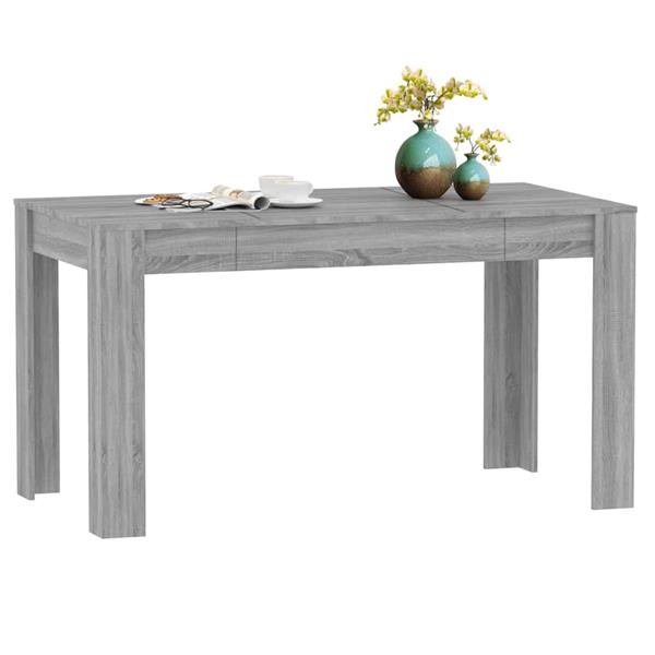 Grote foto vidaxl eettafel 140x74 5x76 cm bewerkt hout grijs sonoma eikenkleurig huis en inrichting eettafels