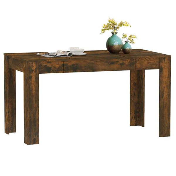 Grote foto vidaxl eettafel 140x74 5x76 cm bewerkt hout gerookt eikenkleurig huis en inrichting eettafels