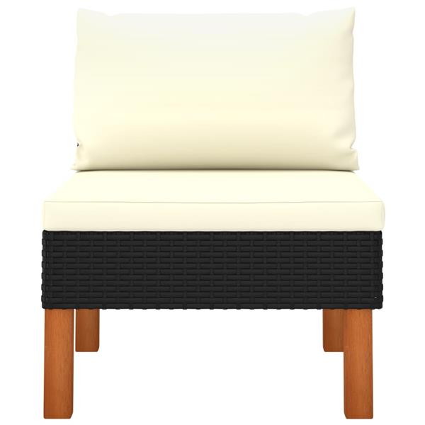 Grote foto vidaxl 3 delige loungeset poly rattan en massief eucalyptushout tuin en terras tuinmeubelen