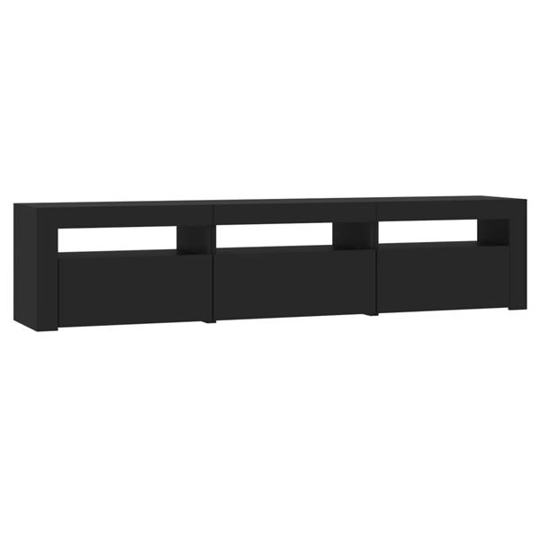 Grote foto vidaxl tv meubel met led verlichting 180x35x40 cm zwart huis en inrichting overige