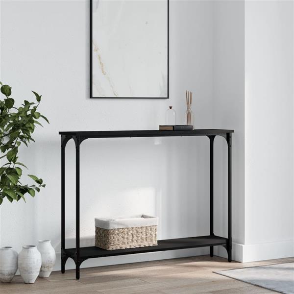 Grote foto vidaxl wandtafel 100x22 5x75 cm bewerkt hout zwart huis en inrichting eettafels