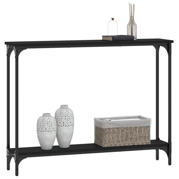 Grote foto vidaxl wandtafel 100x22 5x75 cm bewerkt hout zwart huis en inrichting eettafels