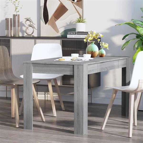 Grote foto vidaxl eettafel 140x74 5x76 cm bewerkt hout grijs sonoma eikenkleurig huis en inrichting eettafels