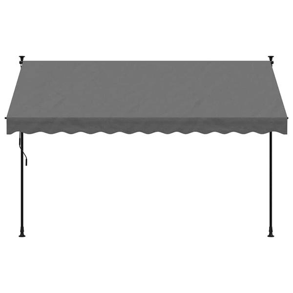 Grote foto vidaxl luifel uittrekbaar 300x150 cm stof en staal antracietkleurig tuin en terras overige tuin en terras