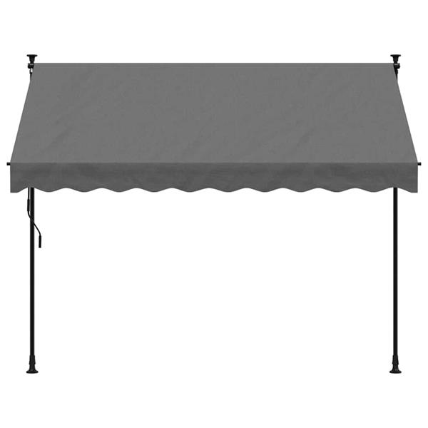 Grote foto vidaxl luifel uittrekbaar 250x150 cm stof en staal antracietkleurig tuin en terras overige tuin en terras