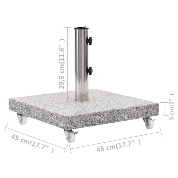 Grote foto vidaxl parasolvoet vierkant 30 kg graniet grijs tuin en terras overige tuin en terras