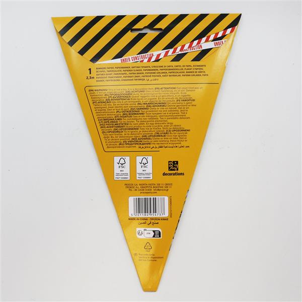 Grote foto construction fsc paper triangle flag banner 9 flags 1st verzamelen overige verzamelingen