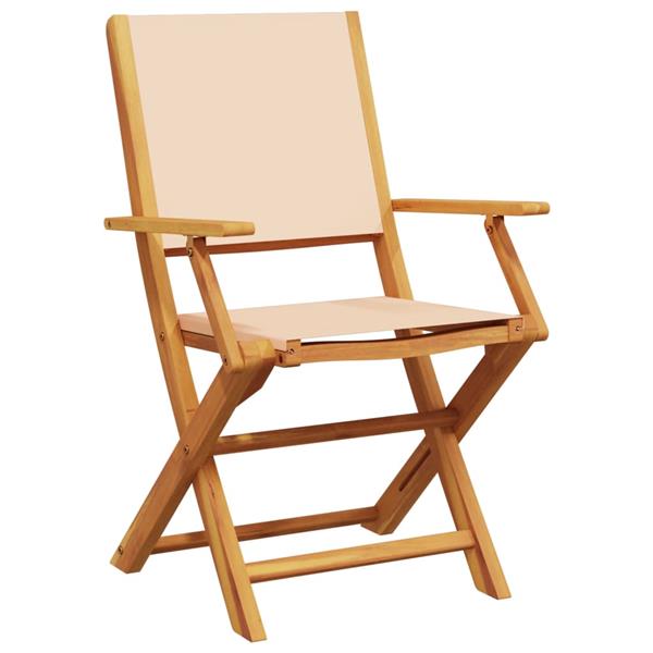 Grote foto vidaxl 7 delige tuinset massief hout en stof beige tuin en terras tuinmeubelen