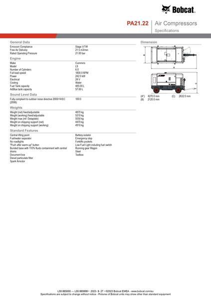 Grote foto bobcat mobiele compressor pa21.22 doe het zelf en verbouw compressors