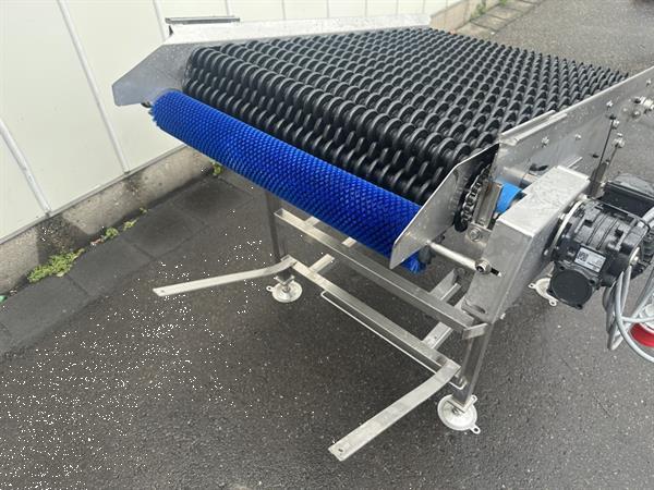 Grote foto rollenleesband rvs met rubberen schijfjes 120 x 75 voor fruit agrarisch tuinbouw