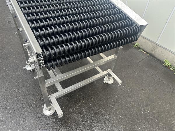 Grote foto rollenleesband rvs met rubberen schijfjes 120 x 75 voor fruit agrarisch tuinbouw