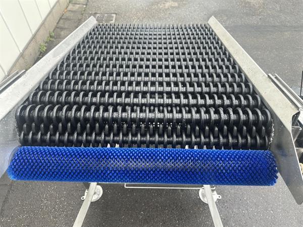 Grote foto rollenleesband rvs met rubberen schijfjes 120 x 75 voor fruit agrarisch tuinbouw