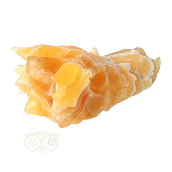 Grote foto oranje calciet draken schedel 822 gram verzamelen overige verzamelingen