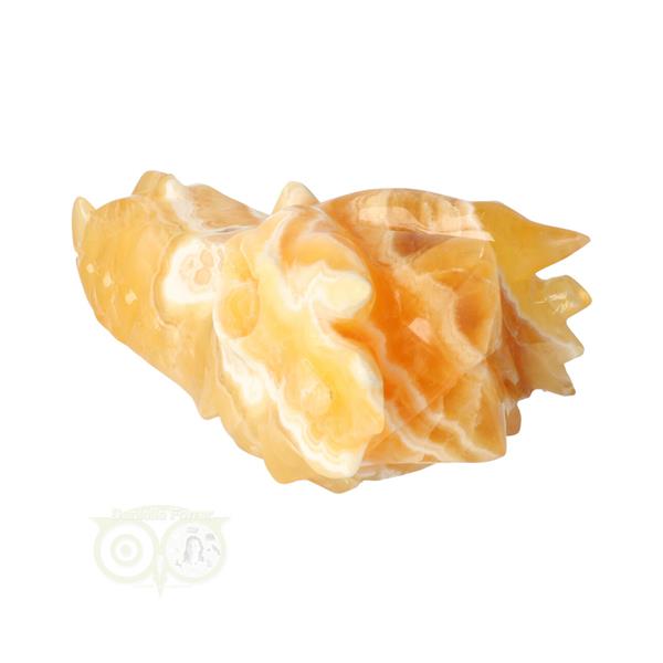 Grote foto oranje calciet draken schedel 822 gram verzamelen overige verzamelingen